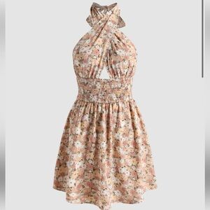 CIDER Floral Halter Mini Dress 💗